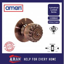 AMAN Big Rose Cylindrical Door Knob Lock Set SIRIM - V-5598AC / V-5800 Series