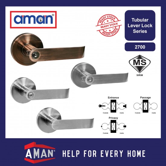 AMAN Heavy Duty Tubular Lever Lock - 2711 Series