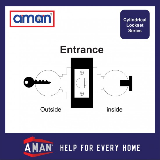 AMAN Light Duty Tubular Lever Lock - 2841 Series