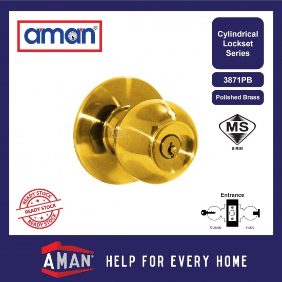 AMAN Cylindrical Door Knob Lock Set SIRIM - 3871 Series