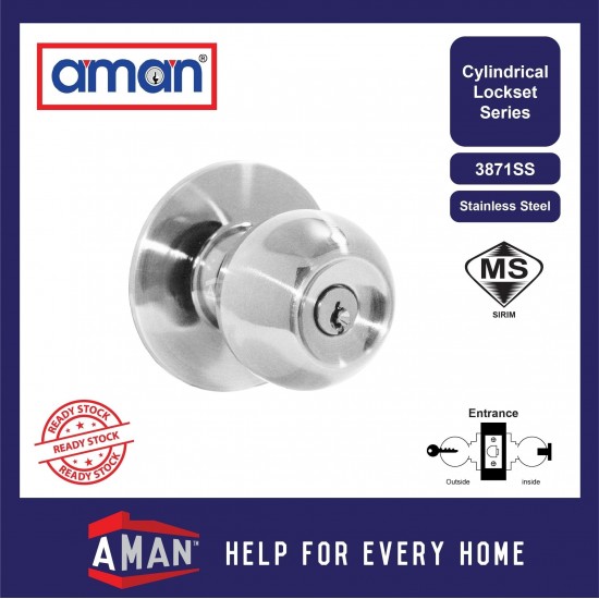 AMAN Cylindrical Door Knob Lock Set SIRIM - 3871 Series