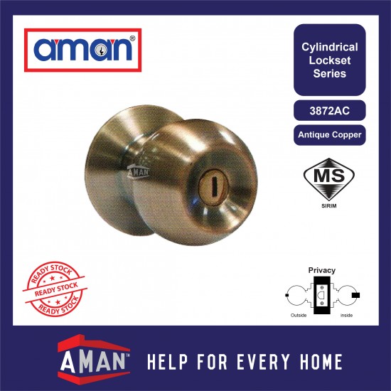 AMAN Cylindrical Door Knob Lock Set SIRIM - 3871 Series