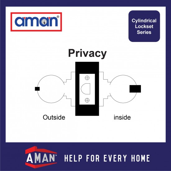 AMAN Cylindrical Door Knob Lock Set SIRIM - 3871 Series