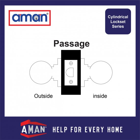 AMAN Cylindrical Door Knob Lock Set SIRIM - 3871 Series