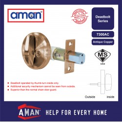AMAN Deadbolt Lock Internal Function Single Side Cylinder Double Side Cylinder SIRIM - 7300 Series