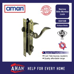 AMAN Narrow Stile Lever Mortise Lockset