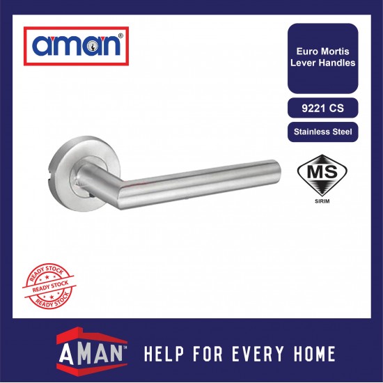 AMAN SUS 304 Stainless Steel Lever Euro Mortise Lockset 