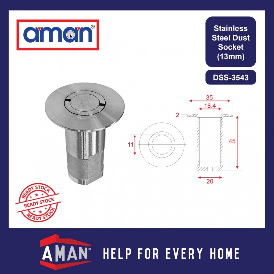 AMAN Stainless Steel Flush Bolt / Dust Socket