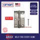 AMAN 2PCS SUS 304 Stainless Steel Hinges With Screw