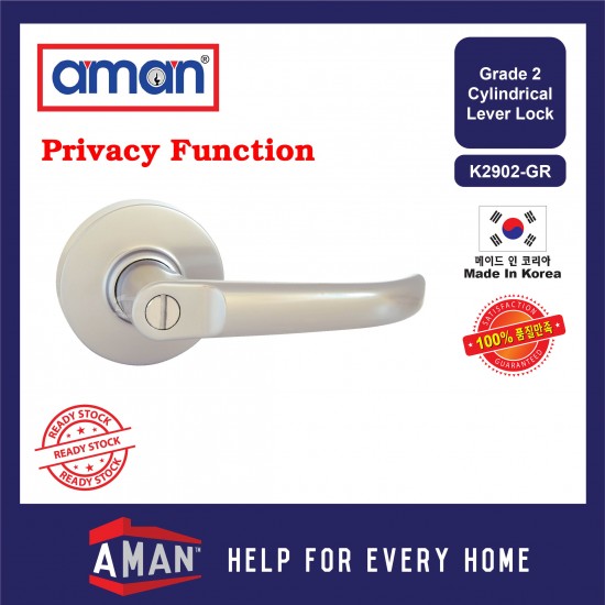 AMAN Cylindrical Tubular Lever Lock Grade 2 - Made In Korea