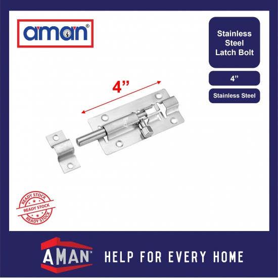 AMAN Stainless Steel Latch Bolt / Padbolt / Spring Latch