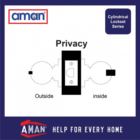 AMAN Cylindrical Door Knob Stainless Steel SIRIM - SR-3991 / SR-3971 Series