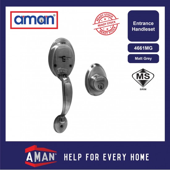 AMAN Double Entrance Handleset V-4661 - Solid Brass