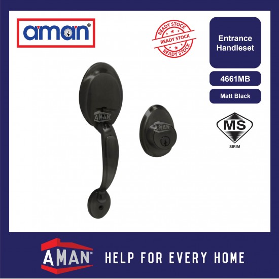 AMAN Double Entrance Handleset V-4661 - Solid Brass