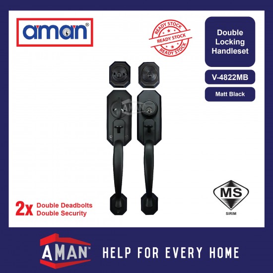 AMAN Double Deadbolt Double Locking Entrance Handleset