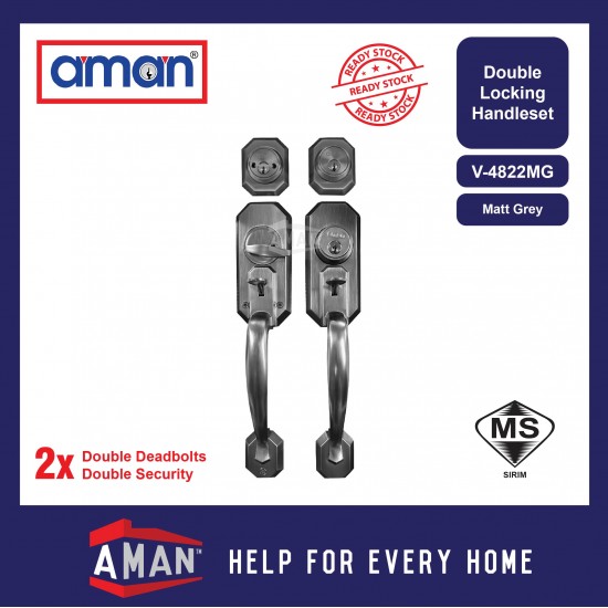 AMAN Double Deadbolt Double Locking Entrance Handleset
