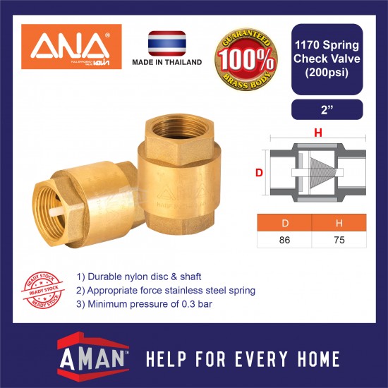 ANA Spring Check Valve / Spring Foot Valve 2"