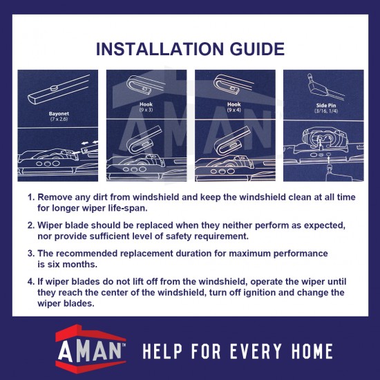 Blaupunkt Premium Car Wiper Blade Compatible With All U-Hook Type Perodua Proton Toyota Honda Mazda Nissan Hyundai