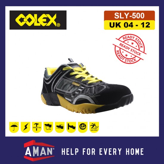 COLEX SLY-500 Steel Toe Cap Kevlar Sole Low Cut Sport Series Safety Shoes Kasut (Yellow)