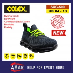 COLEX Sporty Safety Shoes Safety Boots Kevlar Sole Anti Slip Anti Smash Lightweight Breathable Steel Toe SXG-500