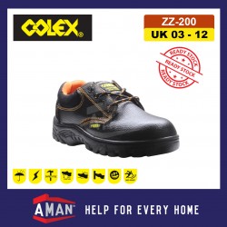 COLEX ZZ200 High Quality Steel Toe Cap Mid Sole Low Cut Safety Shoe Shoes Kasut Kerja Besi Selamat (Black)