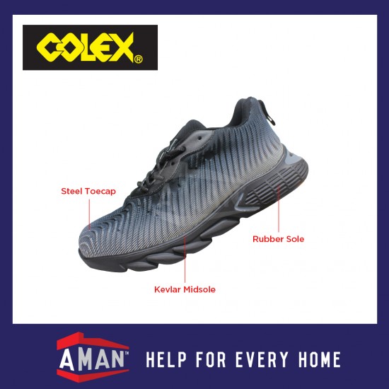 COLEX Sporty Safety Shoes Safety Boots Kevlar Sole Anti Slip Anti Smash Lightweight Breathable Steel Toe SCC-500