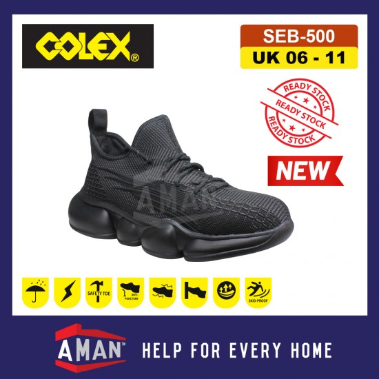 COLEX Sporty Safety Shoes Safety Boots Kevlar Sole Anti Slip Anti Smash Lightweight Breathable Steel Toe