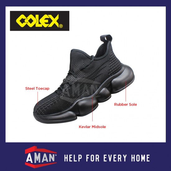 COLEX Sporty Safety Shoes Safety Boots Kevlar Sole Anti Slip Anti Smash Lightweight Breathable Steel Toe