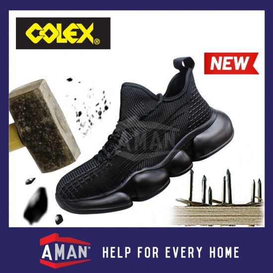 COLEX Sporty Safety Shoes Safety Boots Kevlar Sole Anti Slip Anti Smash Lightweight Breathable Steel Toe