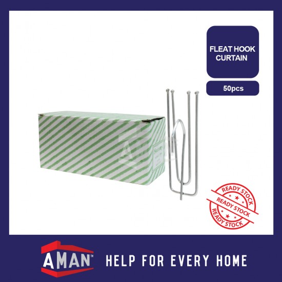 50PCS CURTAIN PLEAT HOOK / Cangkuk Langsir METAL Besi ADJUST 4-LEGGED HOOK