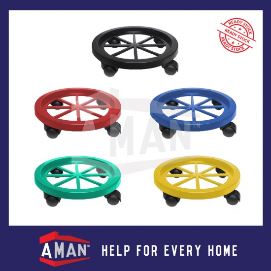 4 Wheel PVC Heavy Duty Gas Roller / Gas Stand / Gas Roller Base Kitchen Storage Organizers / 4 Castors Gas Cylinder Rack