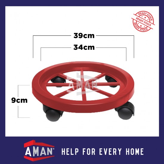 4 Wheel PVC Heavy Duty Gas Roller / Gas Stand / Gas Roller Base Kitchen Storage Organizers / 4 Castors Gas Cylinder Rack