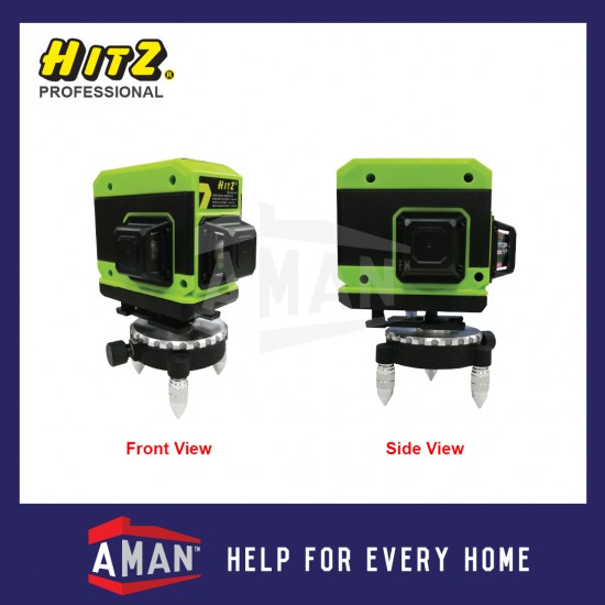 HITZ 12 Line 3D Laser Level Light Self-Leveling 360° Rotary Cross Auto Measuring GL-9218