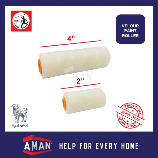 HUNTER High Quality Velour Paint Roller (Lamb) Paint Roller Refill 2" / 4"