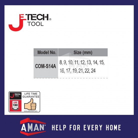 JETECH CRV Combination Wrench Set 8-24mm