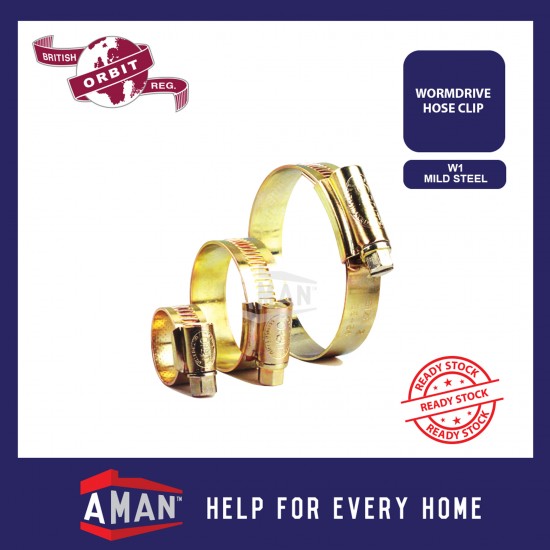 [100% ORIGINAL] ORBIT HOSE CLIPS - Thumb Screw / W1 Mild Steel Trivalent / Hexavalent Chromate (9mm-180mm)
