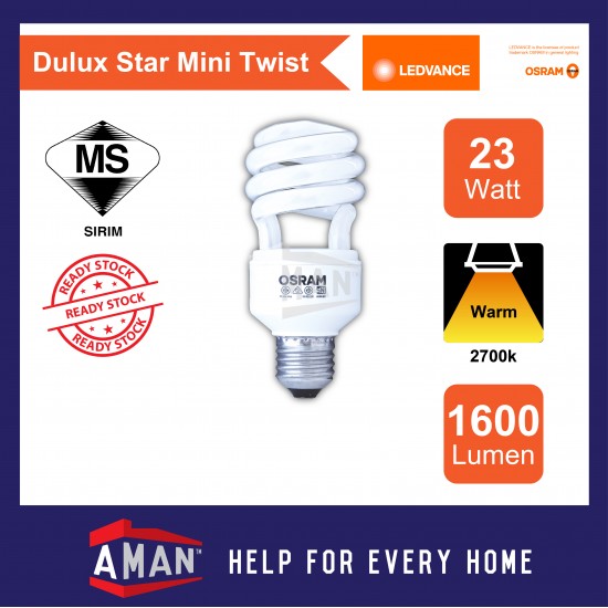 OSRAM 23W DULUX STAR MINI TWIST E27 12Pcs
