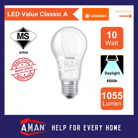 OSRAM 5.5W/8.5W/10W/11W/13W E27 LED VALUE CLASSIC A BULB 10Pcs