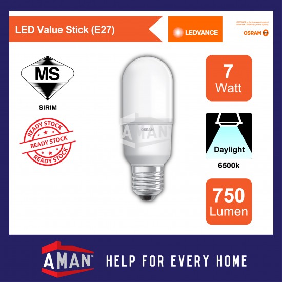 OSRAM 7W/10W/12W E27 LED VALUE STICK BULB 10Pcs