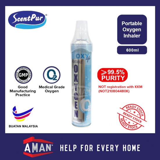 OxyLife Portable Oxygen Inhaler for Home Medical Outdoor Travel Use ≥99.5% Purity Medical Oxygen ScentPur Scent Pur