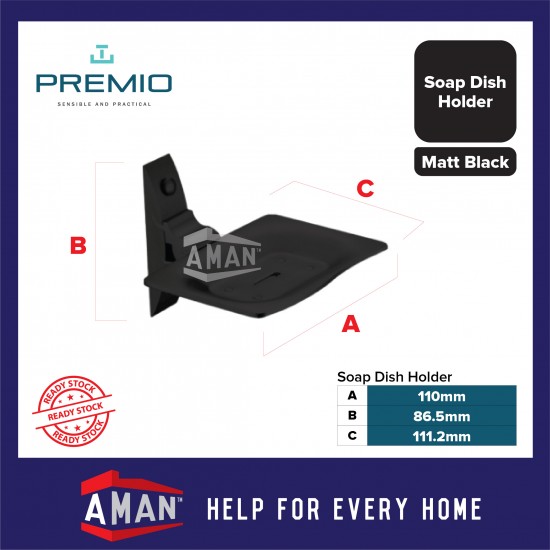 PREMIO Aluminium Soap Holder - Black