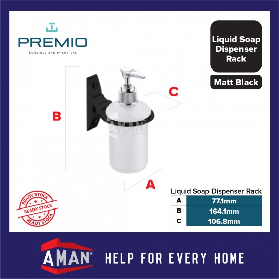PREMIO Aluminium Liquid Soap Dispenser Rack - Black