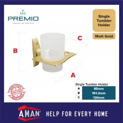 PREMIO Aluminium Single Tumbler Holder - Gold