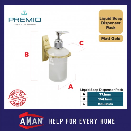 PREMIO Aluminium Liquid Soap Dispenser Rack - Gold