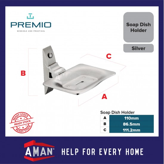 PREMIO Aluminium Soap Holder - Silver