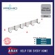 PREMIO Aluminium 6 Hooks Robe Hook - Silver
