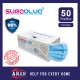 SureBlue 3ply Medical Mask Surgical Mask Disposable Face Mask Activated Carbon Mask (Ear Loop) - 50Pcs