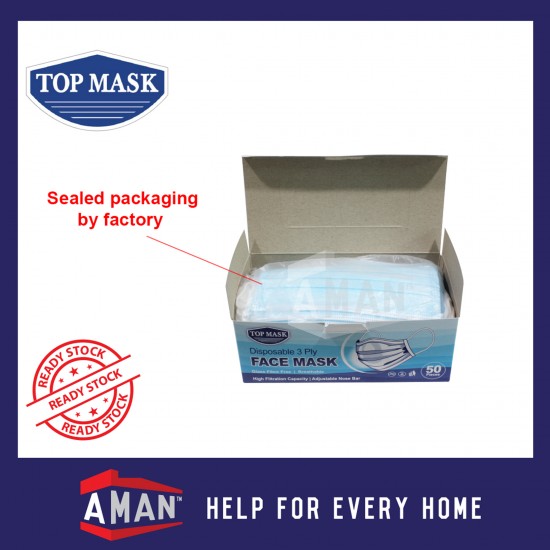 Top Mask 3 Ply Disposable Medical Mask BFE 99% 40 Boxes