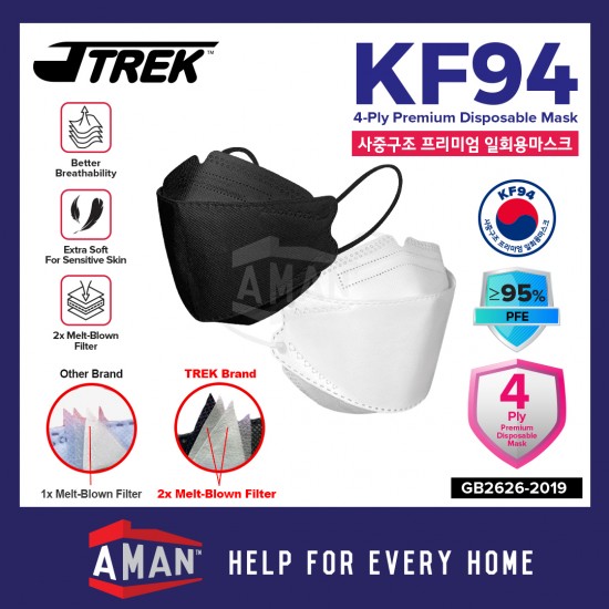 KF94 3D Fish Mouth Face Mask Disposable Earloop 4ply Korea Design (Non-Medical Mask) 30pcs Korea Adult Earloop Mask