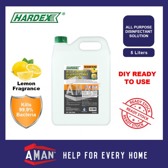 HARDEX All Purpose Disinfectant Ready To Use Alcohol Free Water Based Sanitizer 5L HD-1805-RNA